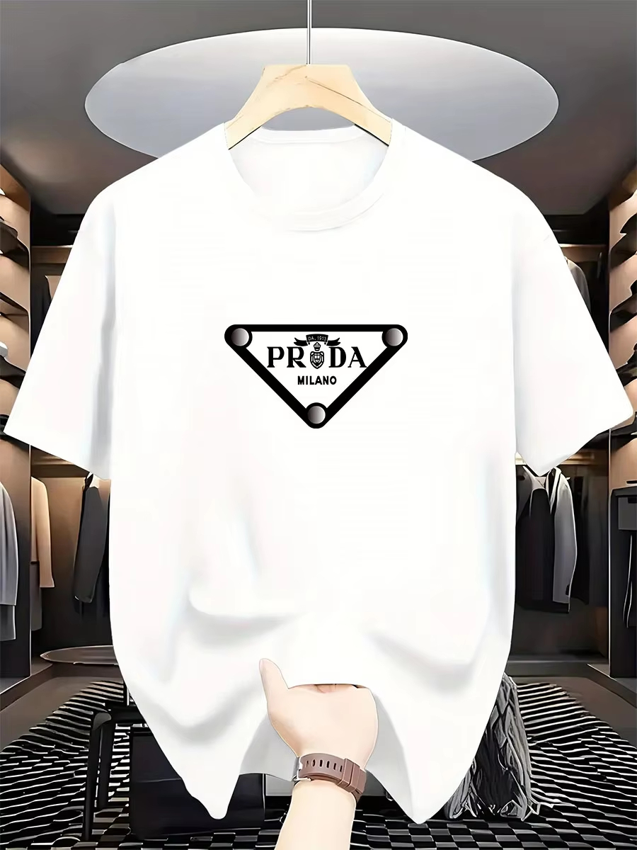 Urban Streetwear Brand - เสื้อยืดพิมพ์ลายแบรนด์ระดับโลกแฟชั่นมิลานสำหรับผู้ชายรุ่นใหม่ปี 2026 คอตตอนแท้ คอกลม สไตล์ลำลองหรูหรา ระดับไฮเอนด์