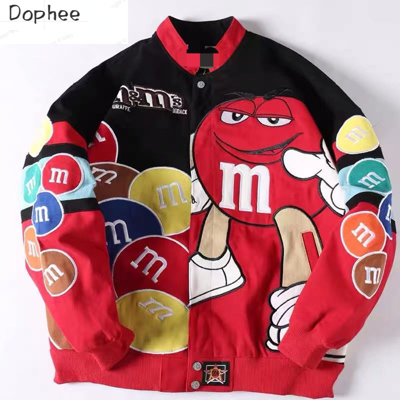 Streetwear Brand China - 2025 สไตล์อเมริกันอินเทรนด์แบรนด์คู่เสื้อผ้า Hip Hop เย็บปักถักร้อยแจ็คเก็ตหลวมคอชุดเบสบอล Streetwear