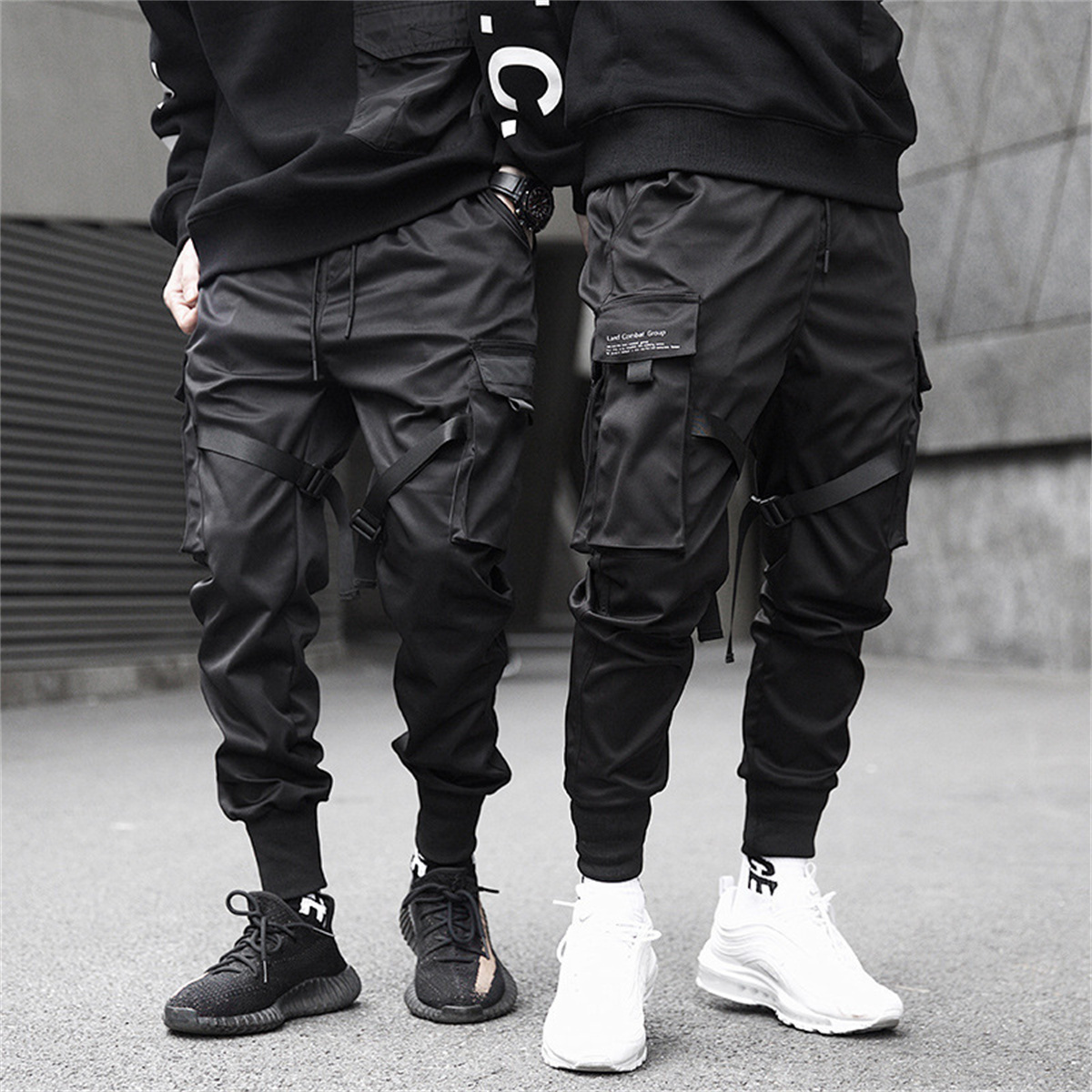 Streetwear Brand China - กางเกงคาร์โก้ฮิปฮอปสีดำสำหรับผู้ชายกางเกงแฟชั่นแนวสตรีทแวร์สไตล์เกาหลีทรงหลวมแฟชั่น celana Panjang Brand อเนกประสงค์สำหรับฤดูร้อน