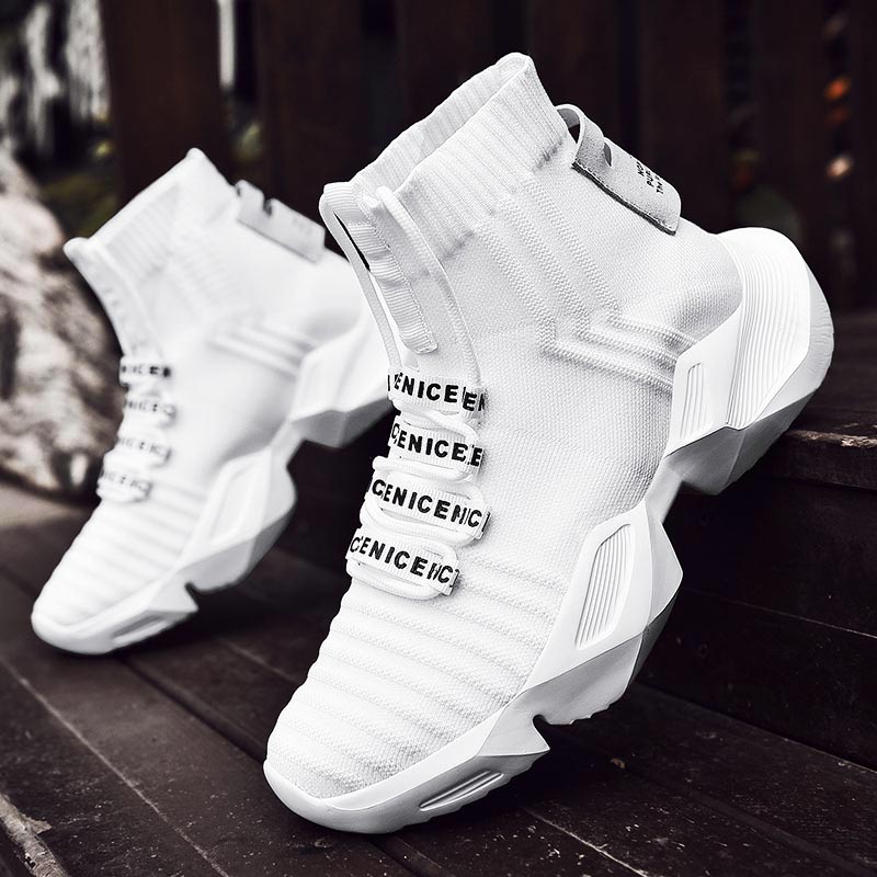Streetwear Brand From Japan - Plus ขนาดสูงขนาดใหญ่กีฬาถุงเท้า Boot ถุงเท้าผู้ชายรองเท้าผ้าใบรองเท้าวิ่งผู้ชายกีฬารองเท้าสีขาวกีฬารองเท้าผู้ชายถัก Gym GME-1560