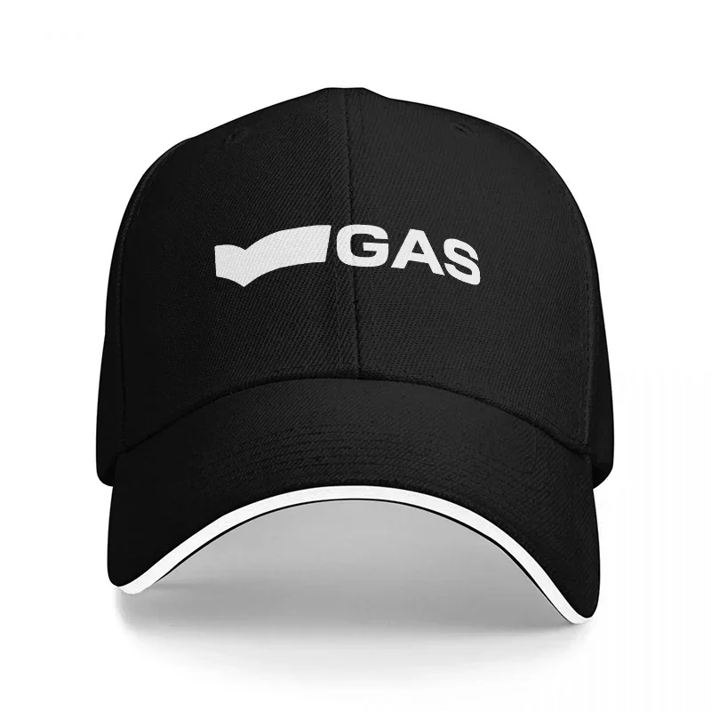 Urban Streetwear Brand - หมวกเบสบอลสีดำปักโลโก้แบรนด์ GAS ใหม่ พร้อมขอบสีขาวและลายปักด้านหน้าแบบโดดเด่น สำหรับสไตล์สตรีทแวร์ในเมือง