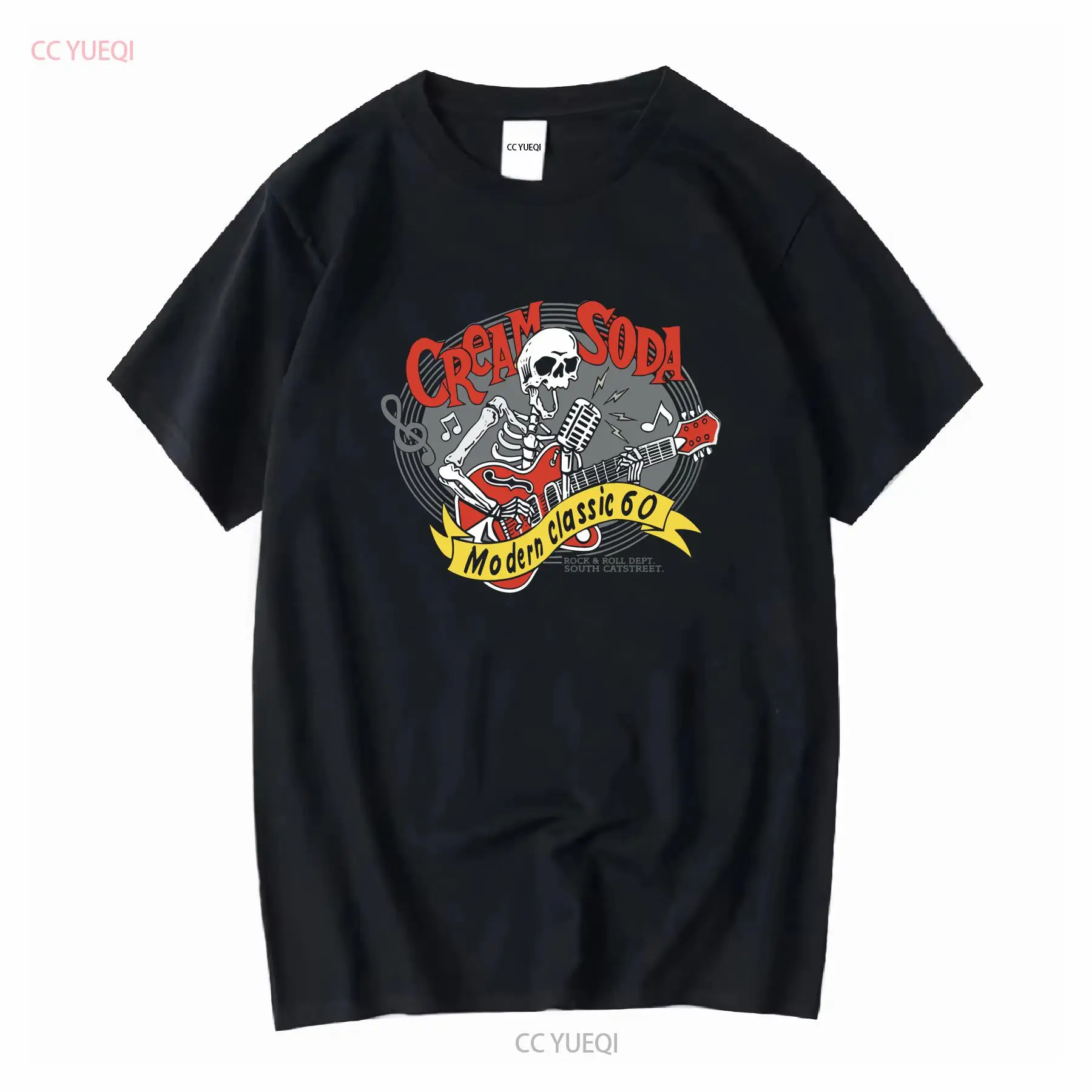 Streetwear Brand Shirts - เสื้อยืดครีมโซดา ร็อคโรล แบรนด์ญี่ปุ่น วินเทจ ผ้าซักแล้ว นุ่ม