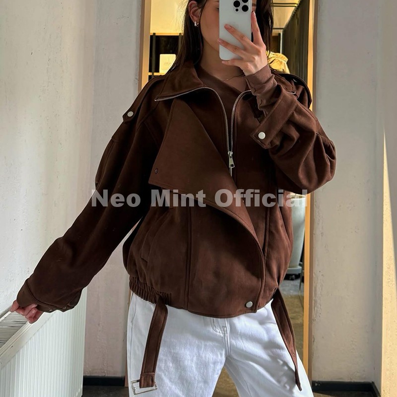 เสื้อแจ็คเก็ตหนังกลับสีน้ำตาลโ - Streetwear Brand China บทวิจารณ์และราคา
