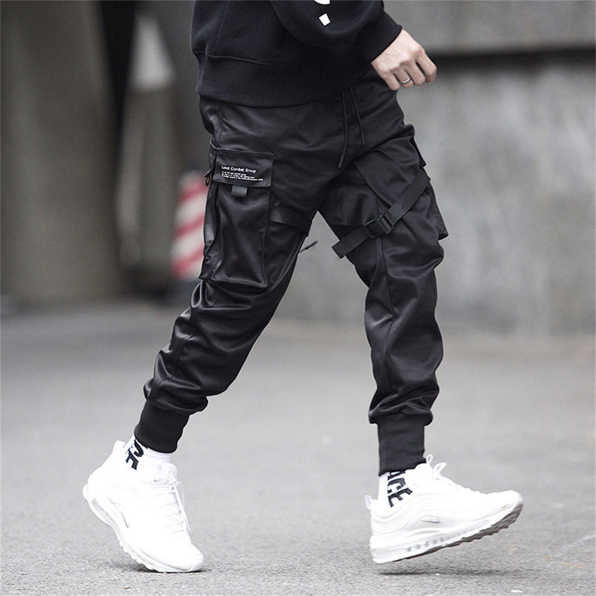 กางเกงคาร์โก้ฮิปฮอปสีดำสำหรับผ - Streetwear Brand China บทวิจารณ์และราคา