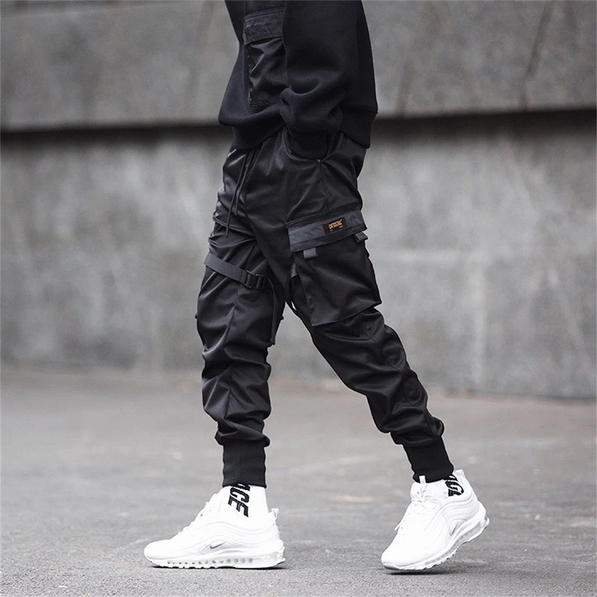 กางเกงคาร์โก้ฮิปฮอปสีดำสำหรับผ - Streetwear Brand China บทวิจารณ์และราคา