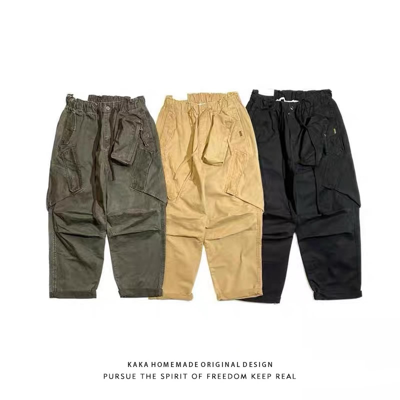 กางเกงคาร์โก้ทรงหลวมสไตล์วินเท - Streetwear Brand Japanese บทวิจารณ์และราคา