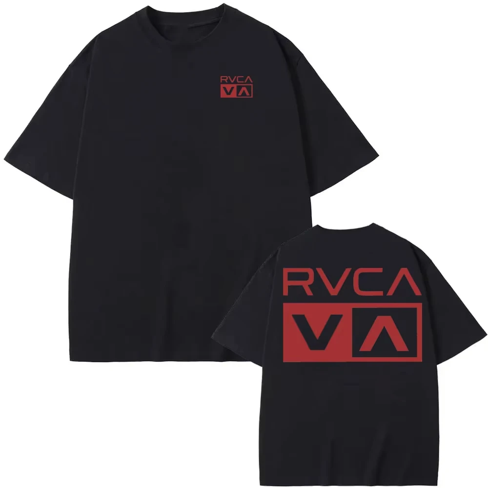 RVCA เสื้อยืดสีดำเสื้อยืดฤดูร้ - Streetwear Brand Shirts บทวิจารณ์และราคา